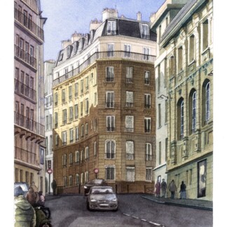 A watercolor painting of Cardinal Lemoine, Paris