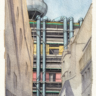 A watercolor painting of Pompidou, Paris