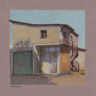 Old House in Klirou, Coloring Pencils Sketch, 15x21cm