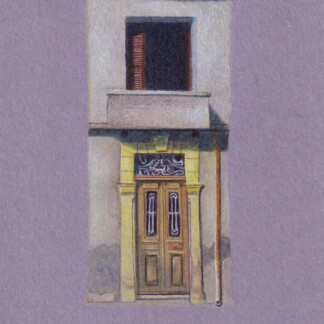 Old House in Agioi Omologites, Coloring Pencil Sketch 15x21cm