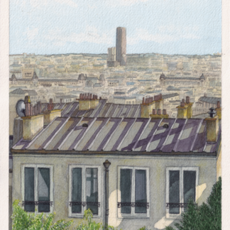 View from Montmartre, Paris Watercolor Painting 23x31cm