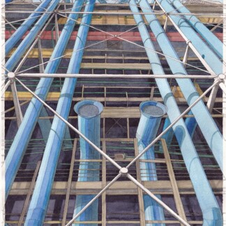 Pompidou Watercolor Painting, A3