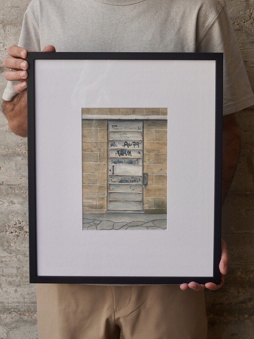 Old Door, Nicosia Watercolor Painting, 18x26cm