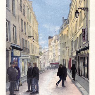 Rue Mouffetard, Paris (Original 26x31cm Watercolor Painting)