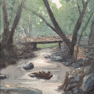 Clarios River, Galata (Original 10×12.5cm Watercolor Painting)