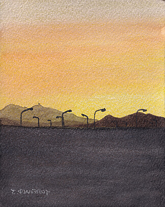 Sunset, Softades Watercolor Painting, 2026 Size: Arches Fine Grain 10x12.5cm 300gsm Mediums Used: Rotring 800 Mechanical Pencil + Winsor & Newton / Schminke / Daler Rowney / Sennelier / Blockx / Charvin Professional Watercolors Signed Original Artwork with Certificate of Authenticity. (Without Frame)