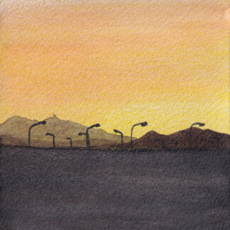 Sunset, Softades Watercolor Painting, 2026 Size: Arches Fine Grain 10x12.5cm 300gsm Mediums Used: Rotring 800 Mechanical Pencil + Winsor & Newton / Schminke / Daler Rowney / Sennelier / Blockx / Charvin Professional Watercolors Signed Original Artwork with Certificate of Authenticity. (Without Frame)