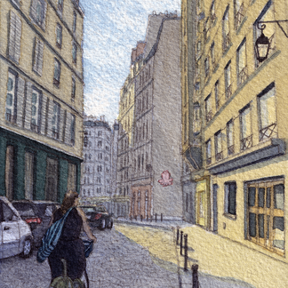 Rue des Fosses Saint-Jacques, Paris Watercolor Painting 10x12.5cm