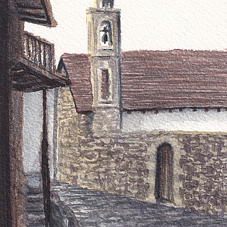Metamoprhosis, Kakopetria Watercolor Painting 10x12.5cm